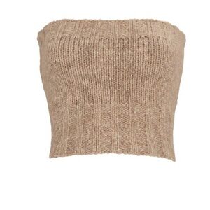 Cult Gaia Azlyn Knit Crop Top in Light Camel Brown NWOT
